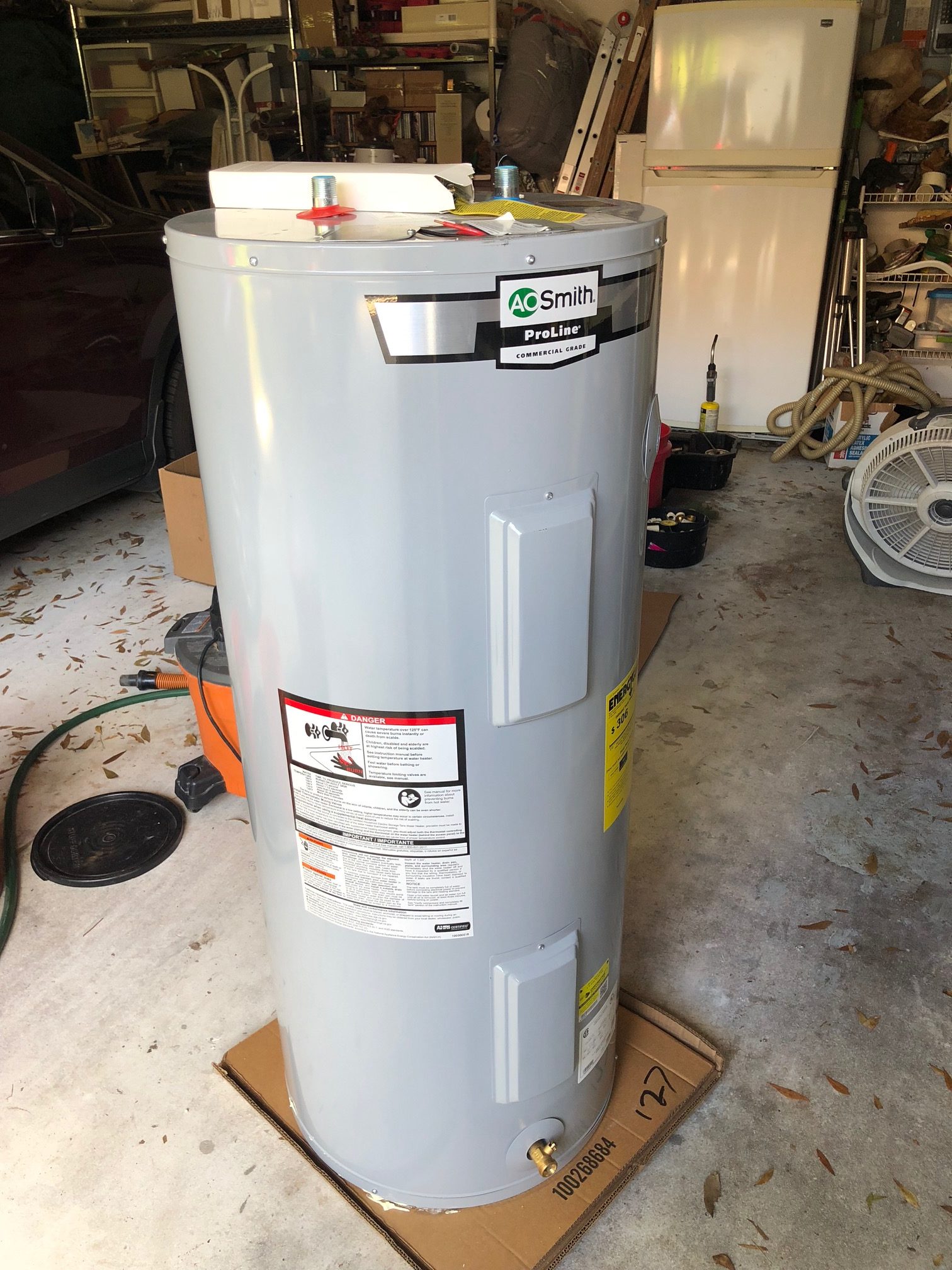 new water heater unboxed