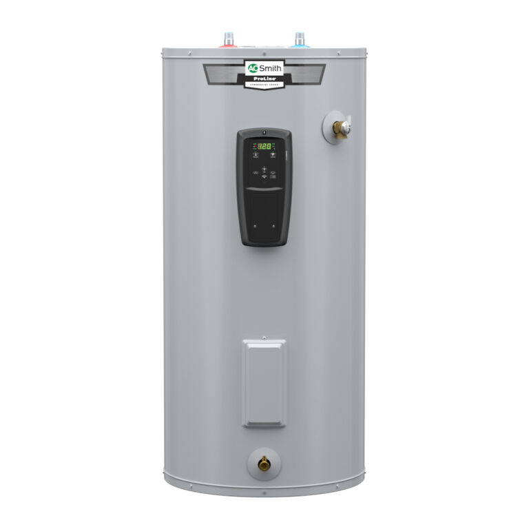 A.O. Smith EESU-50 100 ProLine short grid-capable electric water heater with front digital control panel