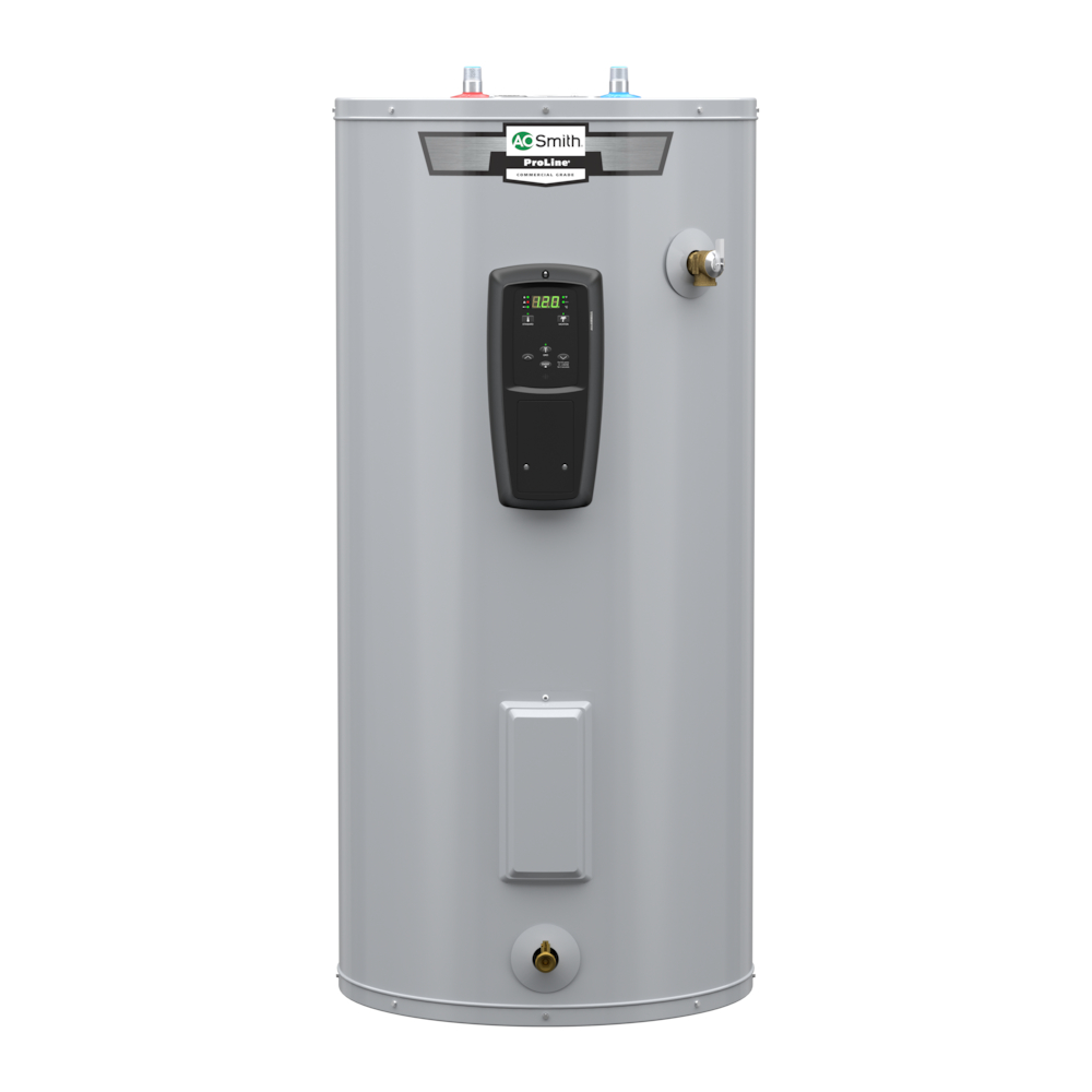 A.O. Smith EESU-50 100 ProLine short grid-capable electric water heater with front digital control panel