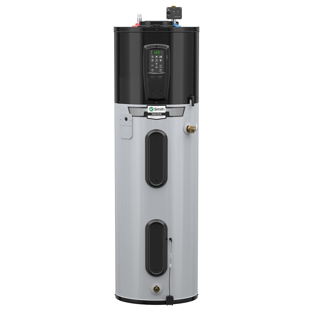 A.O. Smith Voltex MAX HPTA smart hybrid heat-pump water heater, shared manufacturer product image for the 50, 66 and 80 gallon models
