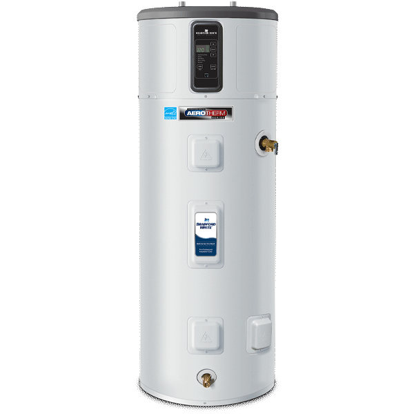 Bradford White AeroTherm RE2H 50-gallon heat pump water heater with five-mode control; representative family image