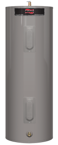 Ruud Professional Achiever standard electric water heater, manufacturer family image; height and proportions vary by model